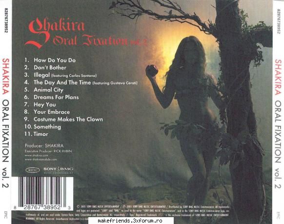 poze - cioperta albumului oral fixation vol 2 - Shakira